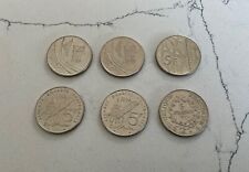 Lot 6 pièces de 5 F commémoratives - Mendès France- Tour Eiffel-Voltaire-Hercule