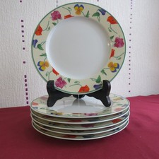 6 assiettes a dessert en porcelaine de limoges Guy Degrenne sucré salé