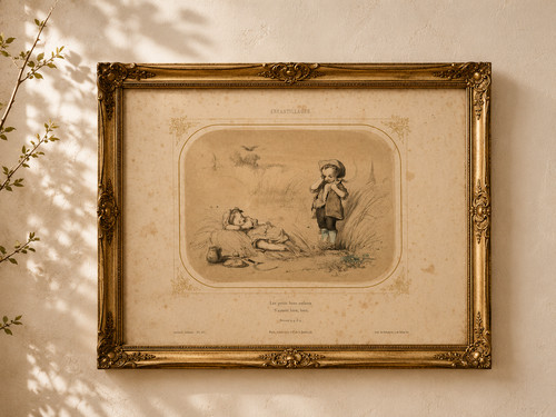 Lithographie ancienne xixe - lithographie,