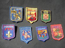 lot 7 Petits  Ecussons TISSU  PROVENCE NIMES ARLES BAUX  ORANGE MARIES MER LYS