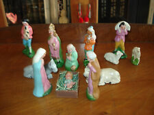 Lot 12 santons anciens début XXe Raffl ? Pieraccini ? Marolin? , crèche complète