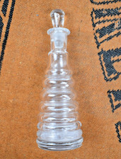 ANCIENNE TOPETTE A ABSINTHE ANNELEE EN VERRE SOUFFLE  7 DOSES AVEC BOUCHON  1900