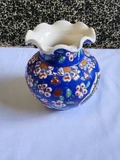 Superbe vase en céramique TURQUE TURC vintage décor fleurs décoration
