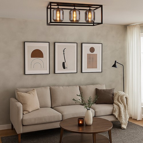 Lampe plafond verre noir - de,