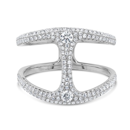 Bague déclaration blanc - or,