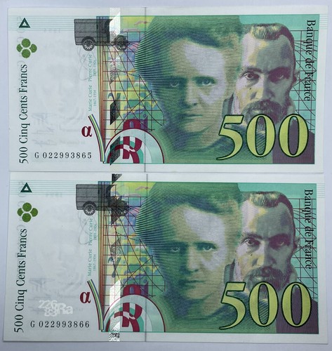 Lot billets 500 francs - lot,