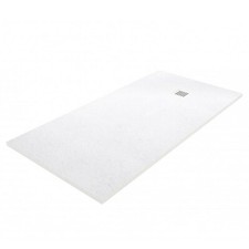 RECEVEUR DE DOUCHE, 100 X 80, extra plat, en pierre, blanc, NEUF