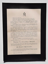 MOLLET Absire Amblard FAIRE PART Piat DESROUSSEAUX Dumenil Morlet Leclerc 1897