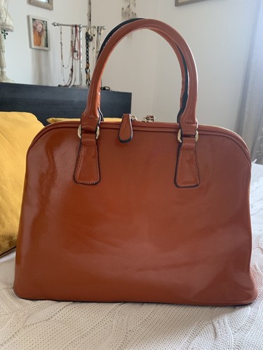 Sac main orange verni - orange,