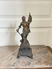 Ancien Sculpture Statue Régule XIXème JEANNE d'ARC Signé Charles RUCHOT 30cm