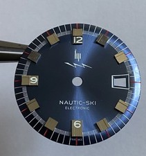 NEUF CADRAN MONTRE LIP NAUTIC-SKI ELECTRONIC BLEU 25,9 MM @ LIP DIAL WATCH R184