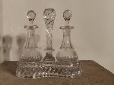 Ancien service huilier vinaigrier signé BACCARAT, modèle BAMBOU, fin XIXe