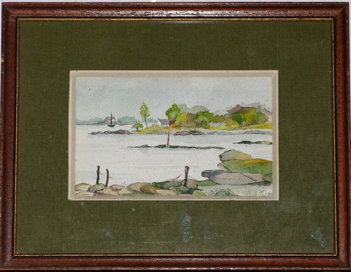 Aquarelle bord mer 1983 - aquarelle,
