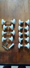 lot : 19 poignées de porte porcelaine et laiton