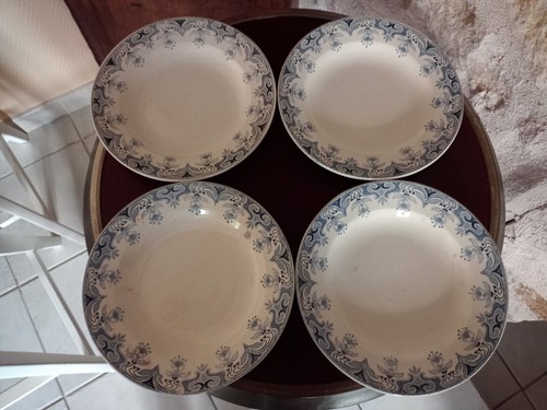 Assiettes creuses bleu - assiettes,