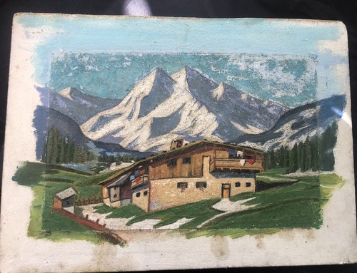 Petit tableau montagne carton - petit,