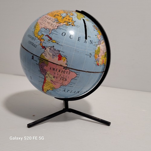 Globe ancien tirelire métal - ,