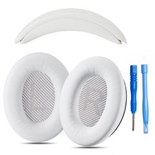 Oreille Tampons Et Serre-Tête Pad Compatible Avec Bose QC35 II Casque Blanc