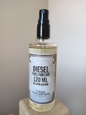 Cologne splash & spray "Fuel for Life" pour Homme Diesel, Vaporisateur 120ml.