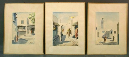 Lot trois aquarelles - lot,