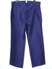 New 1950s Indigo Moleskin Buckle Back Work Chore Pants VETVOR W38 Made in France