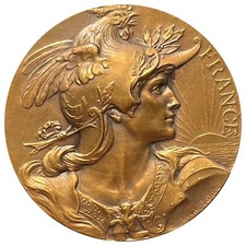 Médaille bronze " Femme casquée & Comité de la Somme " Louis BOTTEE