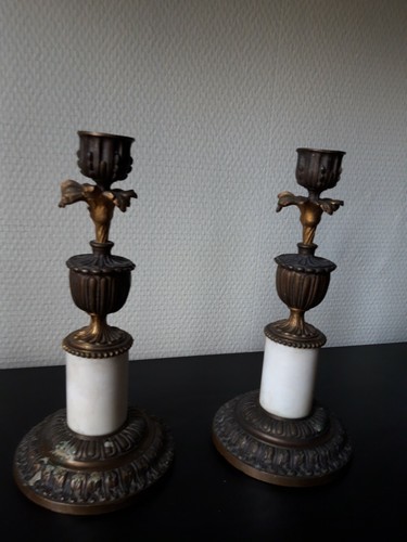 Paire bougeoirs table en - paire,