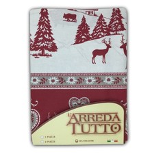 COUVRE-TOUT GRAND FOULARD JETÉ CANAPÉ EN TISSU TYROLIEN GARDENA ROUGE