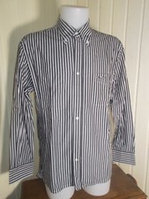 Chemise coton blanc rayé gris