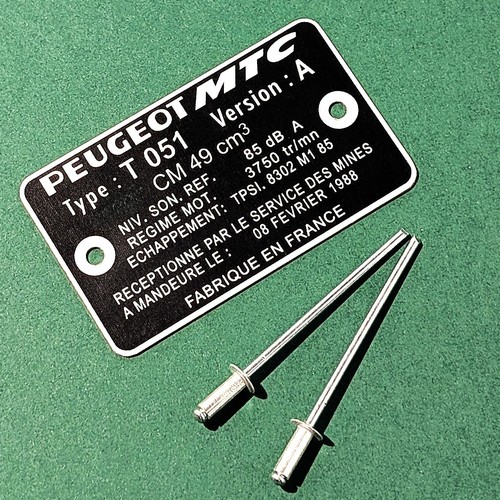 Plaque cadre peugeot 103 - cadre,