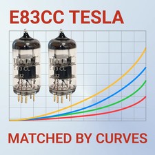 TESLA E83CC (12AX7 ECC83 ECC803S) NOS PAIRE ASSORTIE PAR COURBES sur uTracer3+