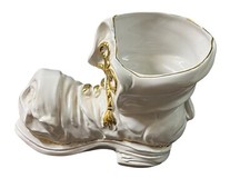 ANCIEN VASE CACHE POT DE FLEUR FAÏENCE MADE IN ITALY VIEILLE CHAUSSURE