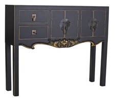 Table Console Table D'Appoint Buffet Chine Meuble de Téléphone Noir