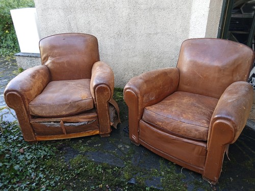 Paire fauteuils club - club, à