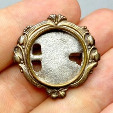 Antique Photo Brooch Holder. Art Nouveau. Flower, Lily of the valley. Jewelry.