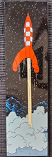 Tintin - Plaque émaillée Lune - 97cm X 25 cm - Numéroté 35/99 - Superbe