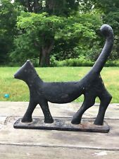 Very Rare Antique American Primitive Iron Boot Scrapper Prancing Cat FREE SHIP