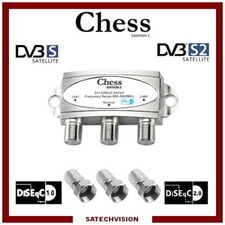 Commutateur DiSEqC 2/1 Chess & 3 Fiches F à Visser HD 3D 4K