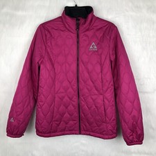 Gerry Medium Coat Quilted Puffer Hot Pink Zip Up Jacket Waterproof Pockets