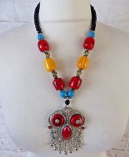 collier argent ethnique style