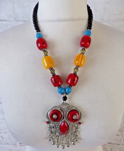 Collier argent ethnique style - argent,