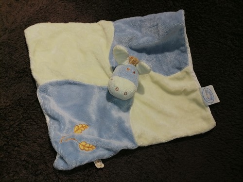 Doudou plat âne paco bleu - doudou,
