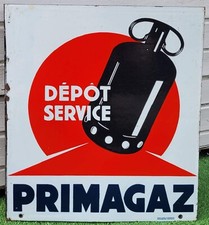 Ancienne plaque émaillée double face/Dépôt service PRIMAGAZ/Strasbourg..