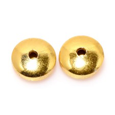 3 Pcs 18X5Mm Soucoupe Monnaie Perle 18K Plaqué Or Fabrication De Bijoux