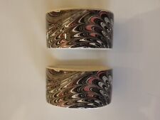 Deux ronds de serviette en porcelaine allemande VILLEROY & BOCH décor marbré