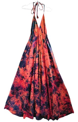 Robe évasée longue maxi - , en