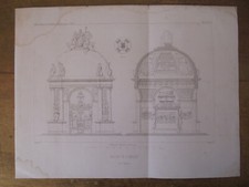 2 gravures architecture 19ème