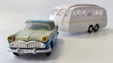 SIMCA CHAMBORD BLEU VERT ET CARAVANE HENON NOREV PLASTIQUE 1/43