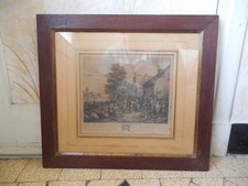 GRAVURE DU 18eme SIECLE DAVID TENIERS FETE DE VILLAGE