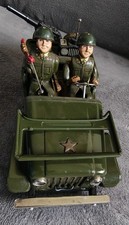 Ancien Jouet Voiture Militaire metal  jeep soldat américain Trad Mark 